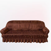 Twill Jersey Sofa Covers - Elastic Sofa Covers (Copper Brown)